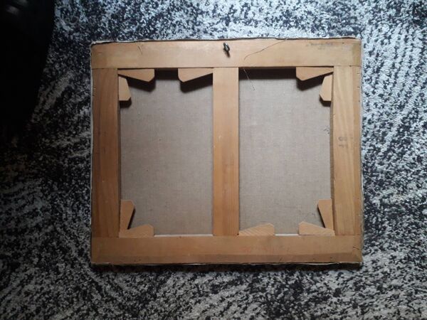 Tableau ancien à l'huile représentant un bouquet de fleurs