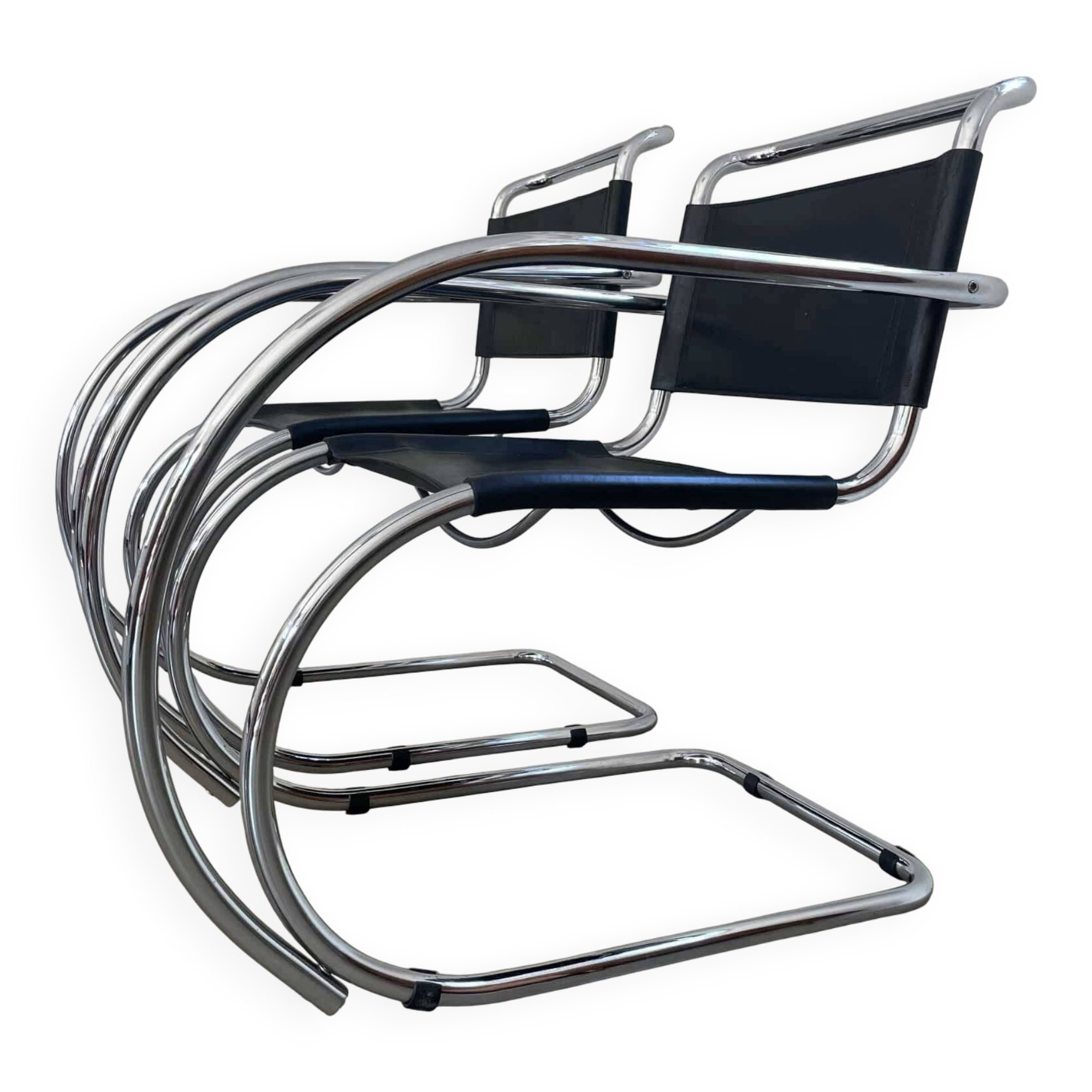 MR20 cantilever chairs, Mies van der Rohe, Fasem, 1970s