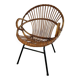 Vintage basket chair in rattan and metal – 1950s/60s