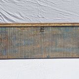Teak coat rack with 10 double cast iron hooks