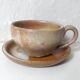 6 vintage stoneware cups with saucers