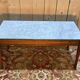 Table basse de style Louis XVI merisier de marbre de carrare