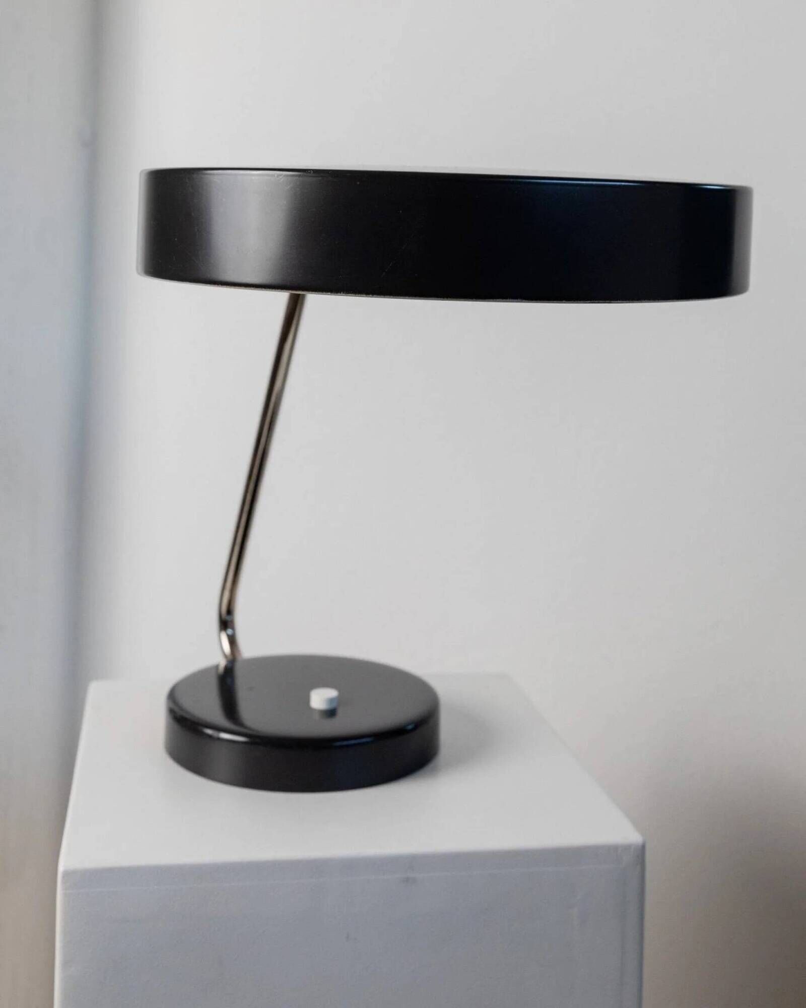 Anthracite Kaiser Idell Table Lamp 6658 in Matte Metal with Chrome Arm – Vintage Mid-Century Bauhaus Design