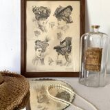Fashion engraving frame hats 1906