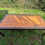Large industrial table in wood and metal