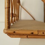 Pair of rattan wall shelves