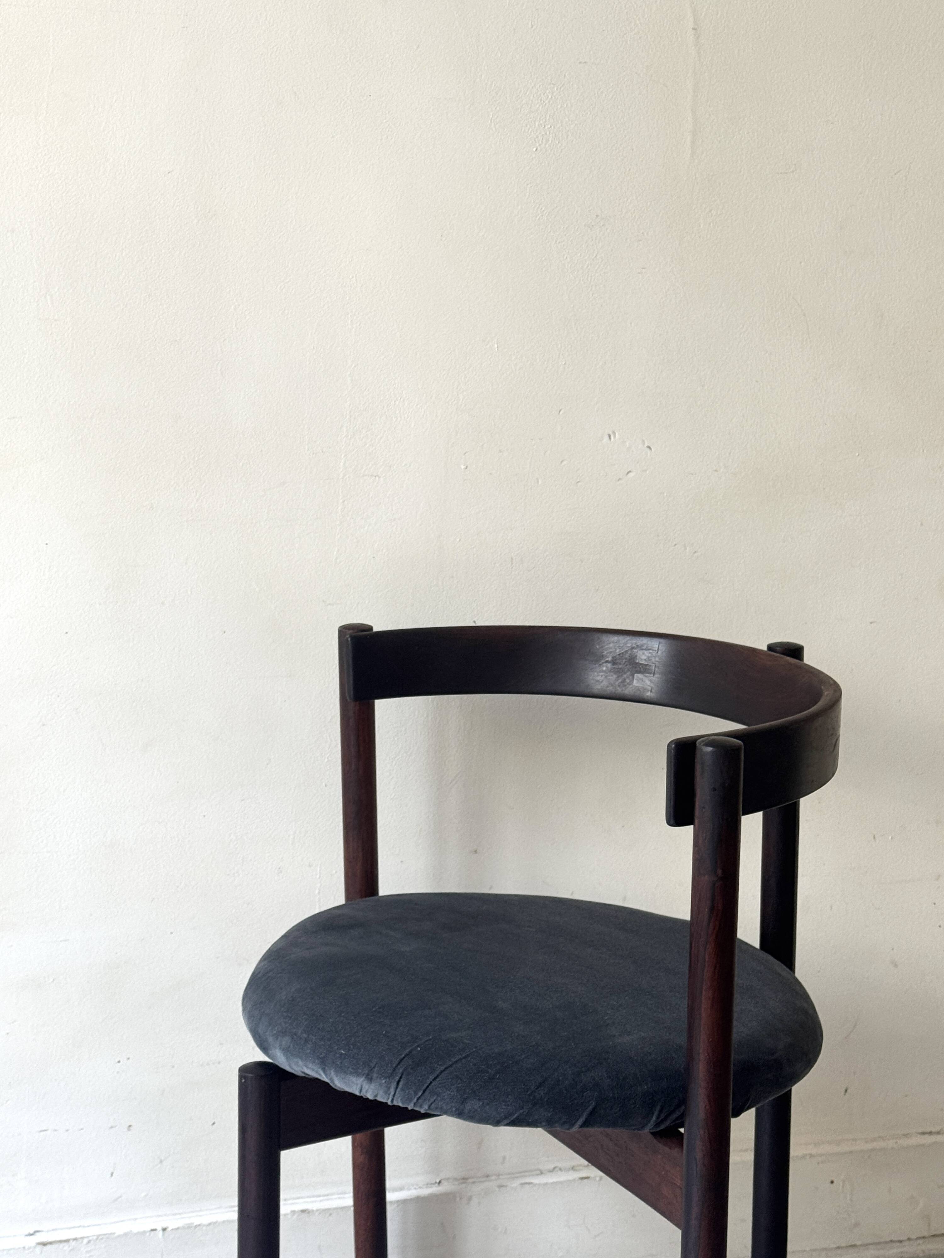 Round chair in rosewood by Hugo Frandsen for Børge M.S., Denmark 1970
