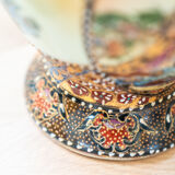 Vase en céramique chinoise peint à la main des années 1960