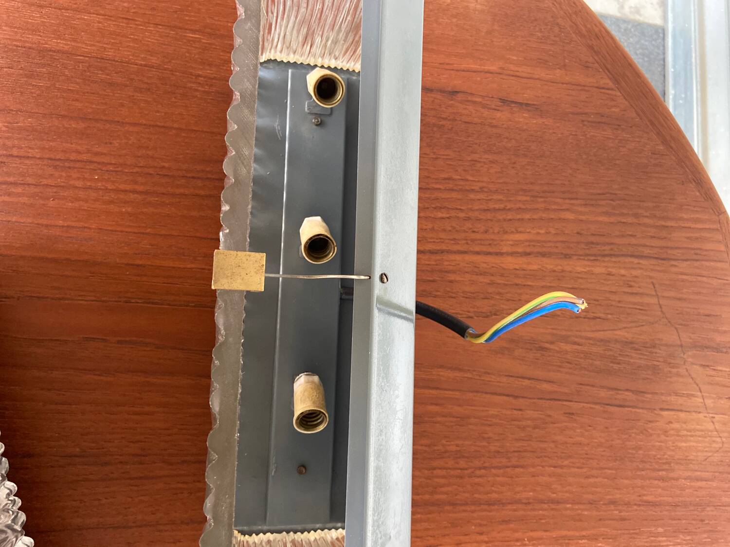 3 molded glass sconces 1950