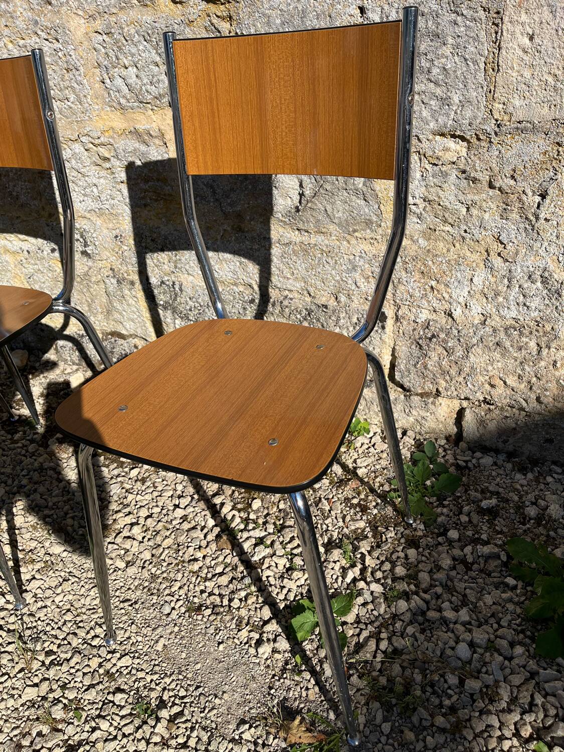 Lot de 4 chaises Formica pieds compas