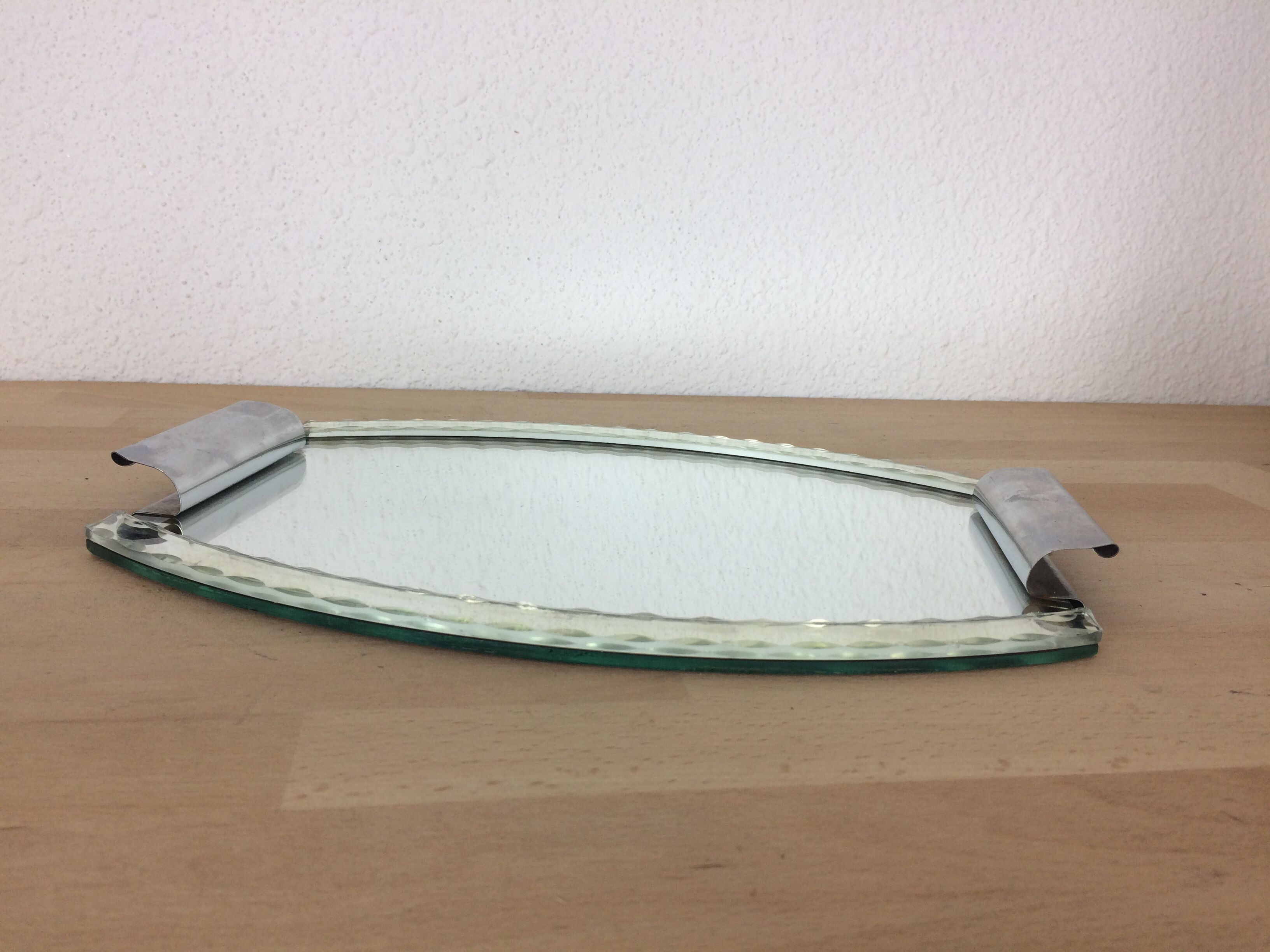 Glass mirror tray 33x25cm