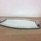 Plateau miroir en verre taillé 33x25cm