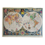 Air france poster - tai - planisphere map