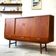 Buffet/commode en teck, Danemark années 60/70, vintage, milieu du siècle moderne