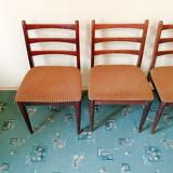 Set 4pcs vintage dining chair jitona mid century 70s wood czechoslovakia