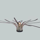 Flower chrome kinetic sculpture lamp
