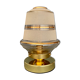 Vintage globe table lamp in white and gold frosted glass