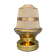 Vintage globe table lamp in white and gold frosted glass