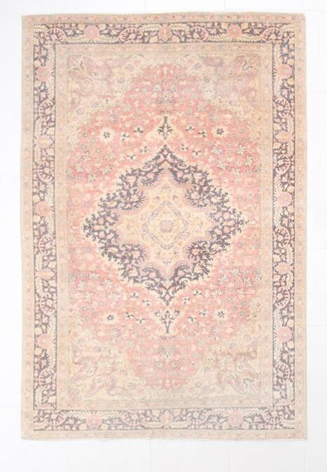 5x7 Peach Red Oriental Persian Rug, Living Room Rug, 144x216Cm