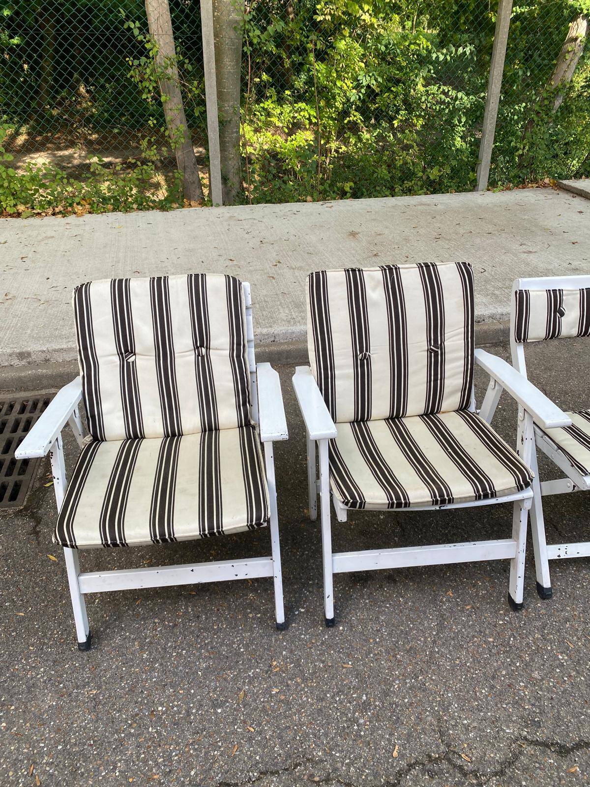 Vintage garden furniture set EMU Italy - 2 armchairs + 2 folding chairs