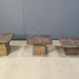 Vintage brutalist slate stone nesting tables by Design Studio Stam, 1990s