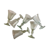 Set of 6 glasses of Biot signed 16cm 1960