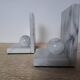 Vintage bookends in grey veined white marble – Minimalist design