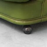 Poltrona in pelle verde anni ’50 vintage modernariato