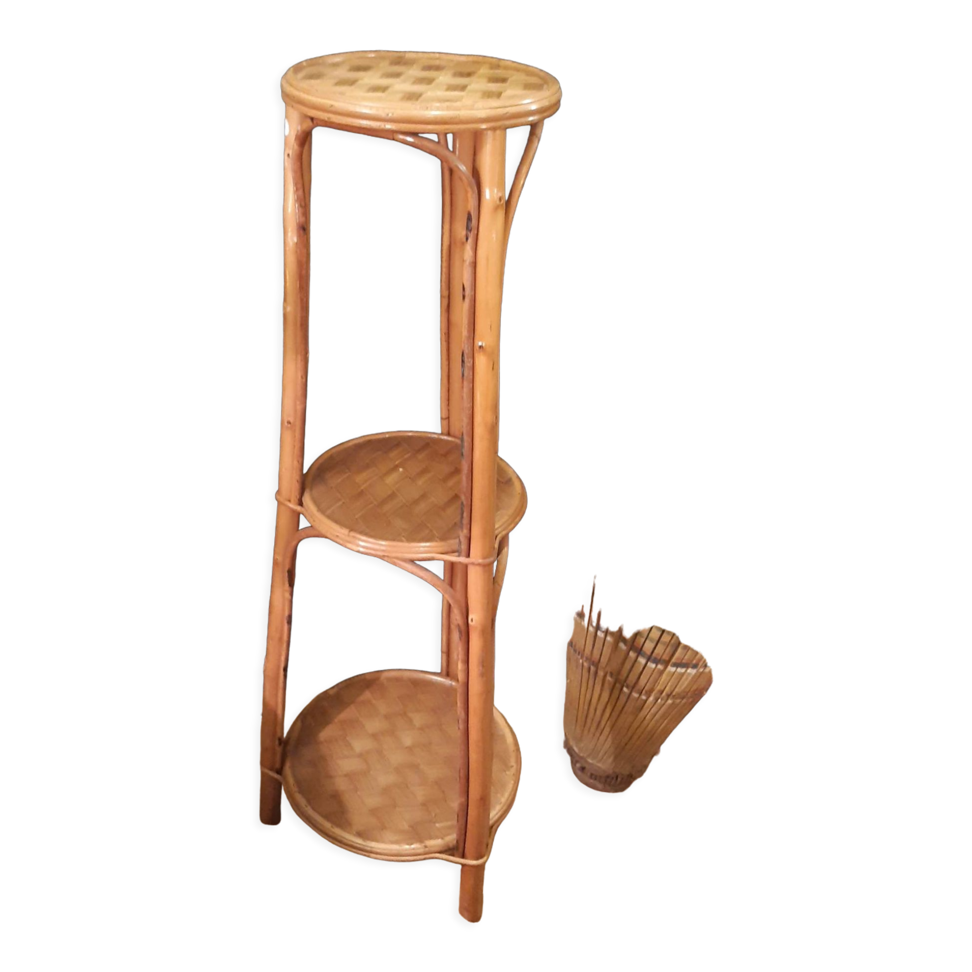 Rattan side table