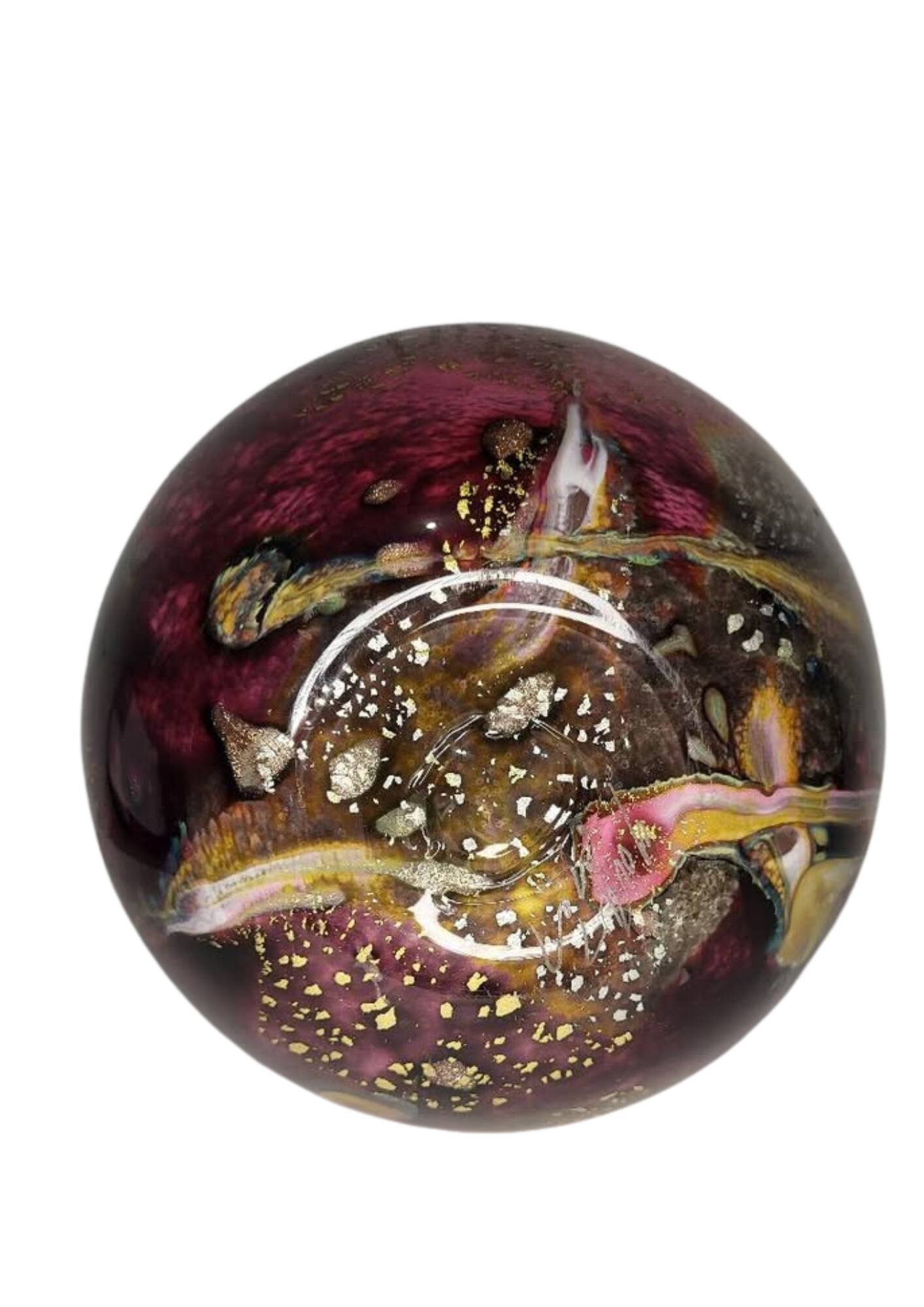 Glass vase - signed - gold leaf - Art Nouveau influence