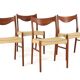Set of 4 Arne Wahl Iversen for Glyngore papercord chairs 'Naerem'