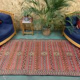 Vintage Moroccan Vegan Silk/Wool Berber Kilim 200x106 cm Kelim Rug