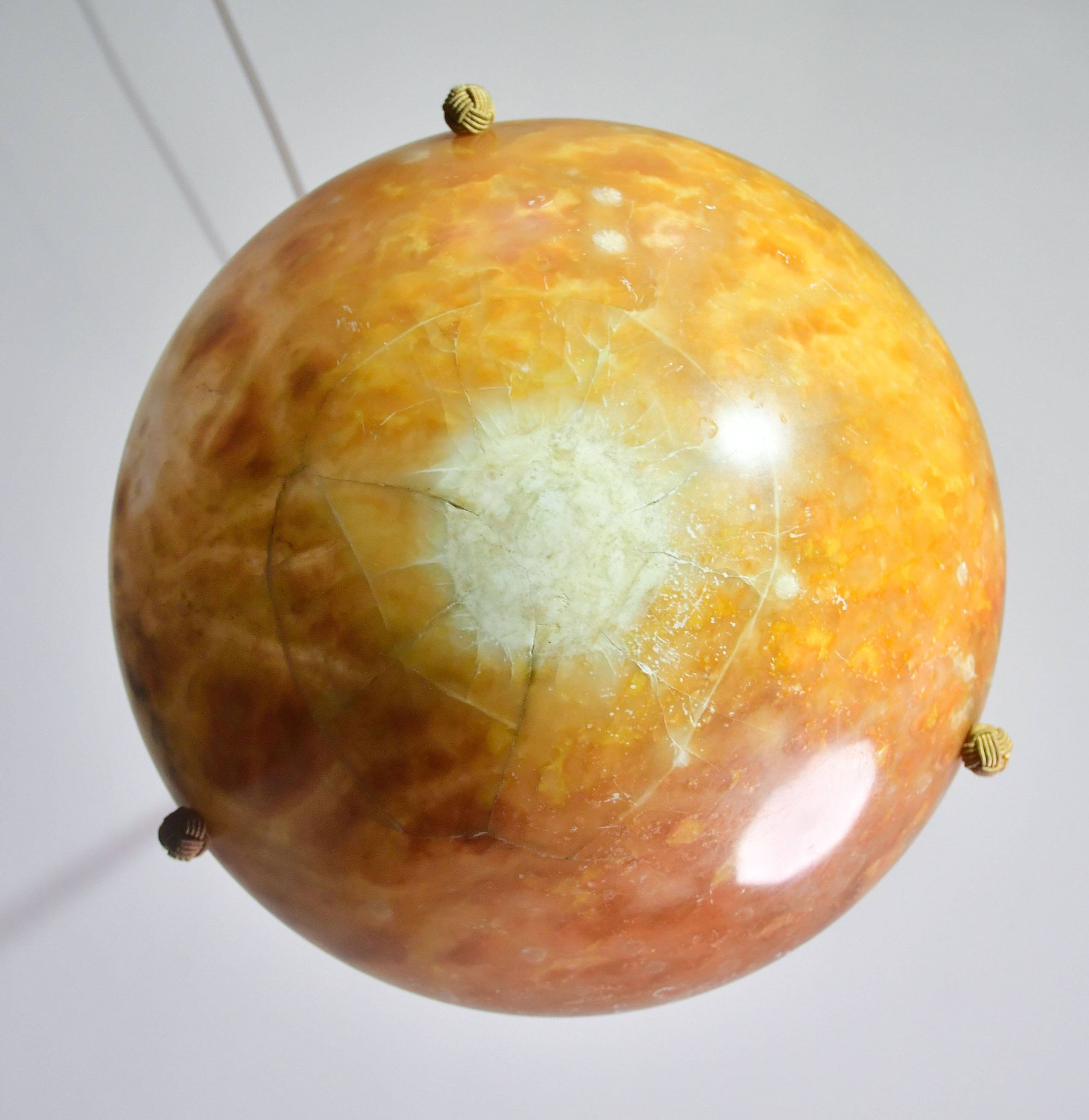 Art Deco great design brown alabaster chandelier, 1940s