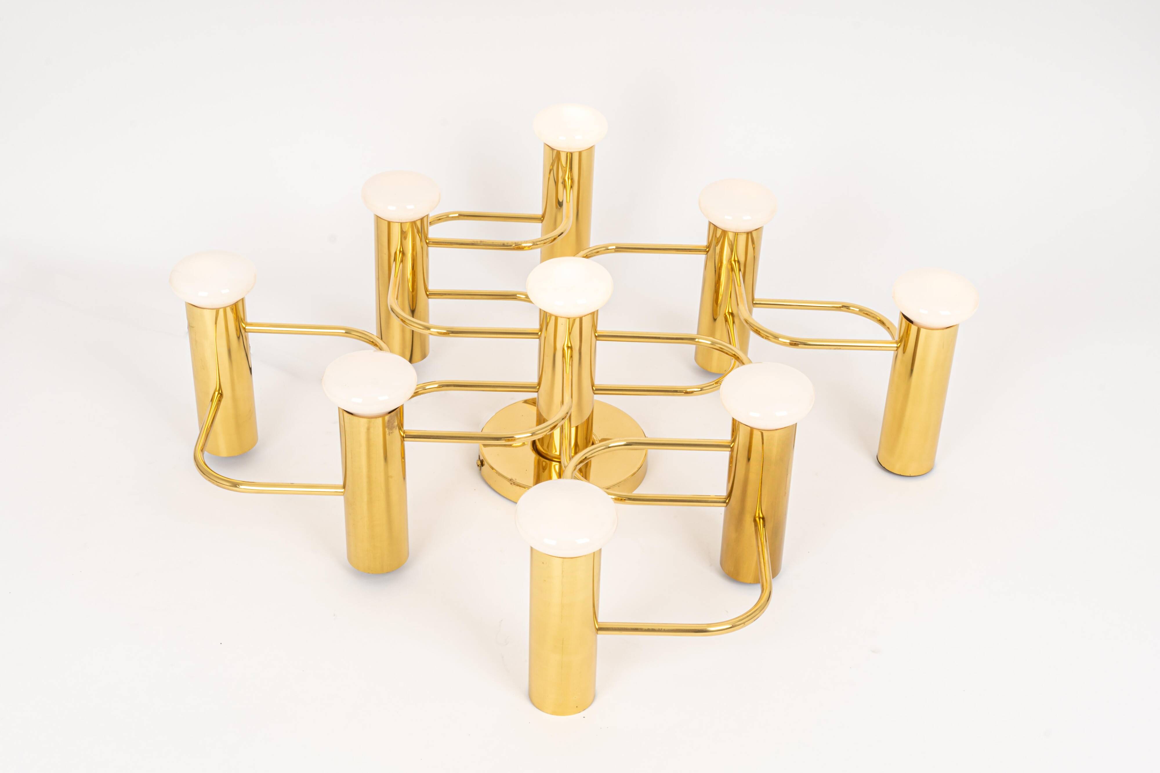 1 of 2 Sciolari Leola wall-mounted ceiling light in brass, Germany, 1970s
