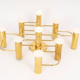 1 of 2 Sciolari Leola wall-mounted ceiling light in brass, Germany, 1970s