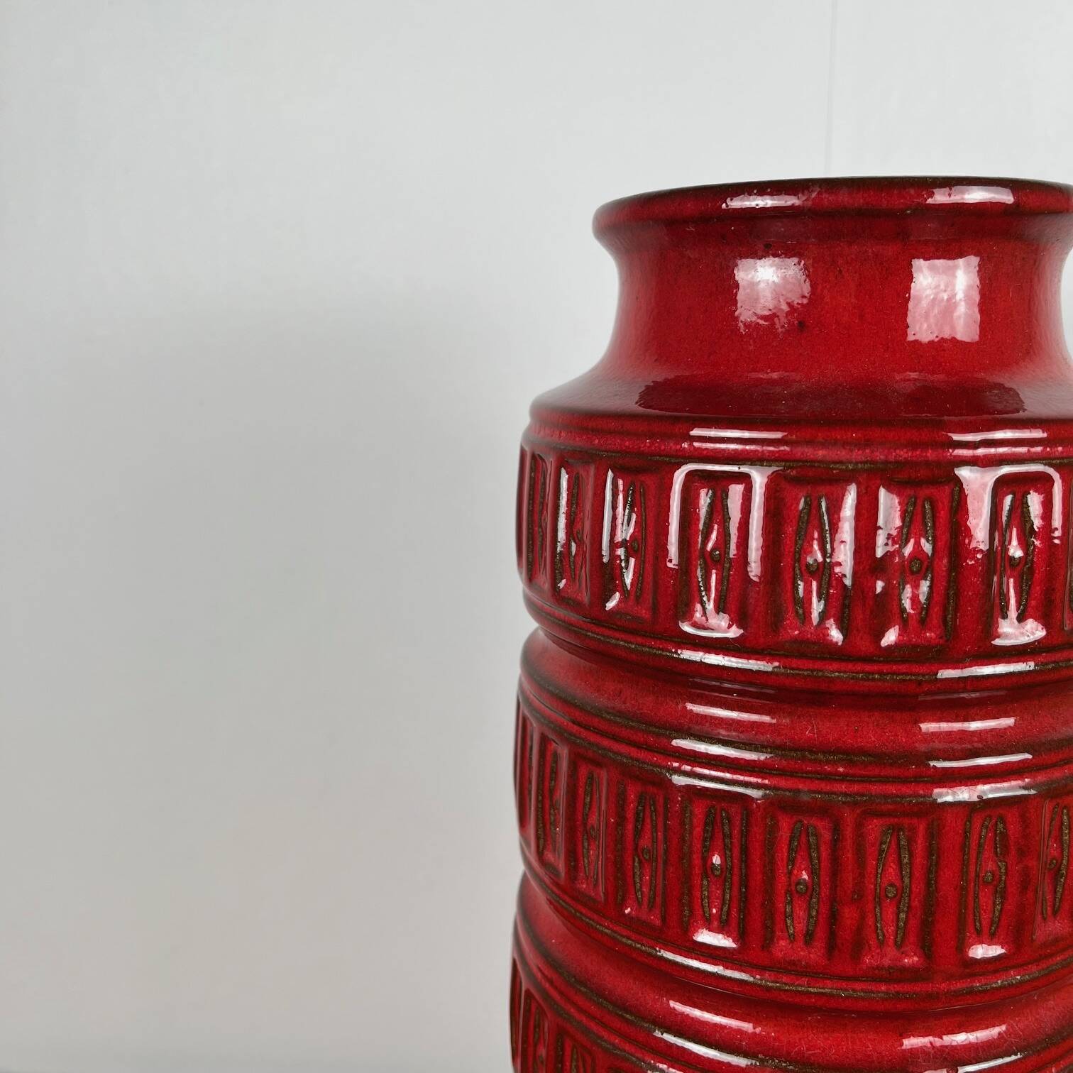 Large West Germany red glazed ceramic vase