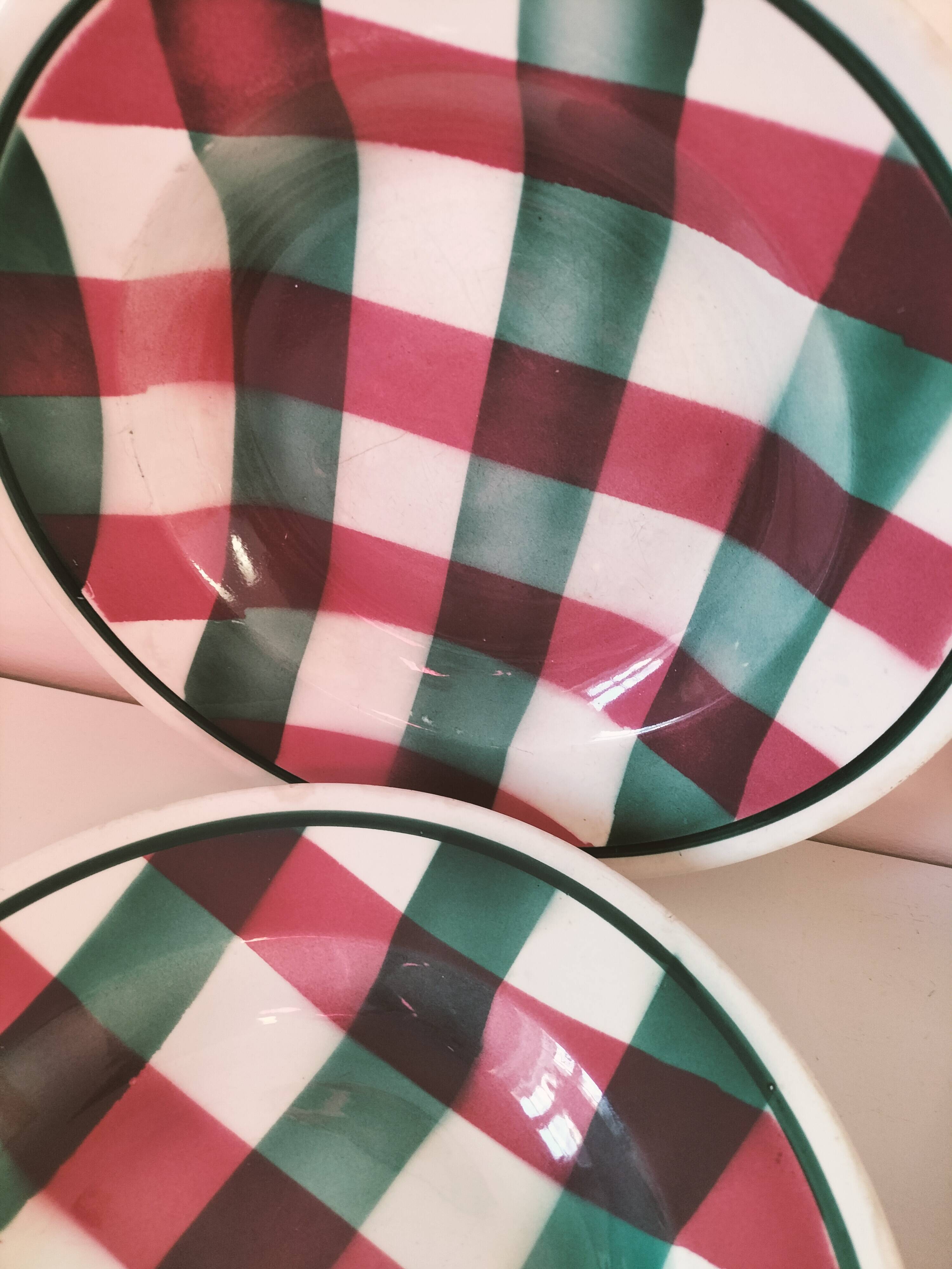 Set of 6 soup plates Faïencerie Nouvelle Givors from the 50s