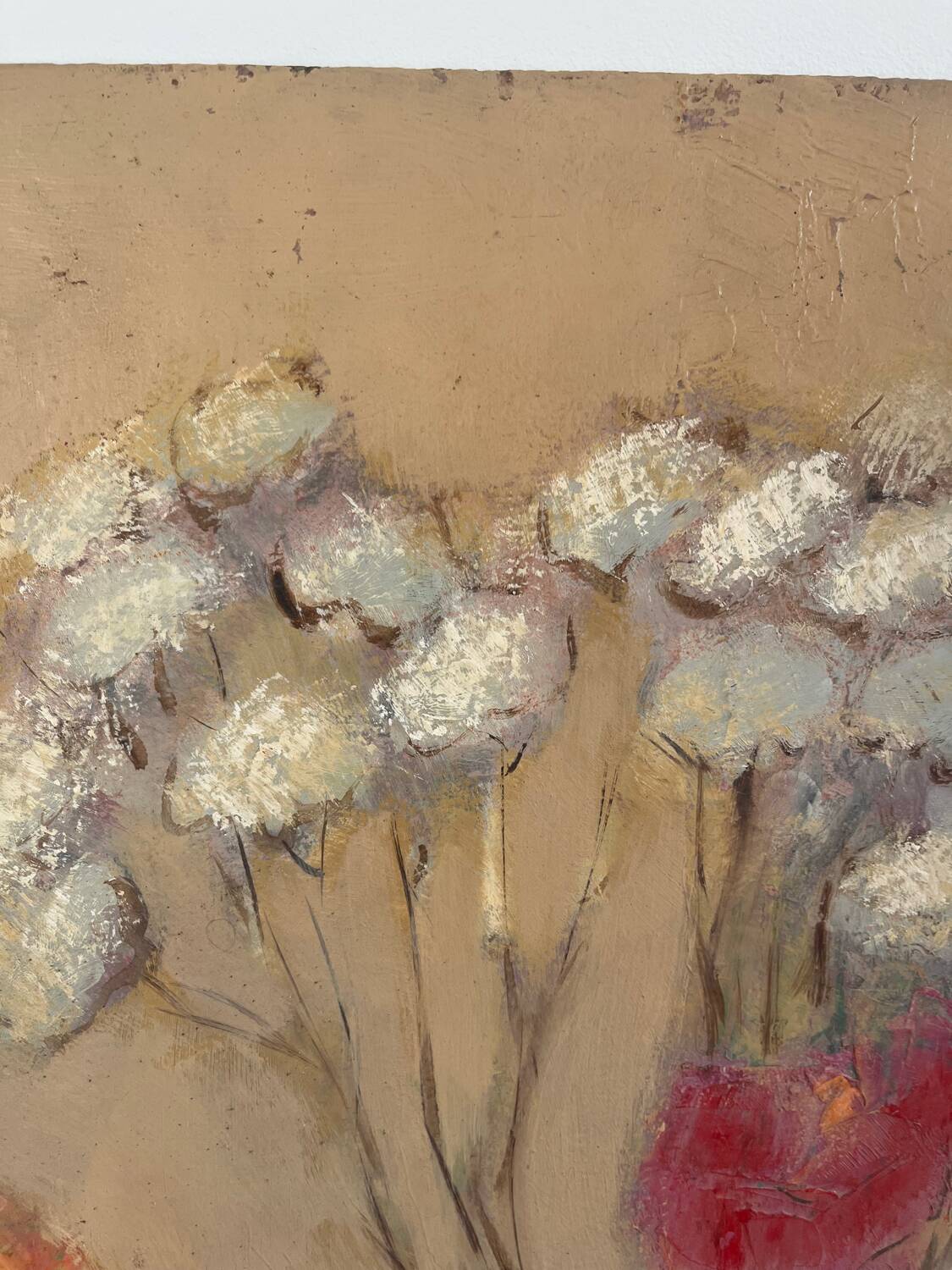 Bouquet of flowers, oil on wood panel, signed Vlad Tiberin.