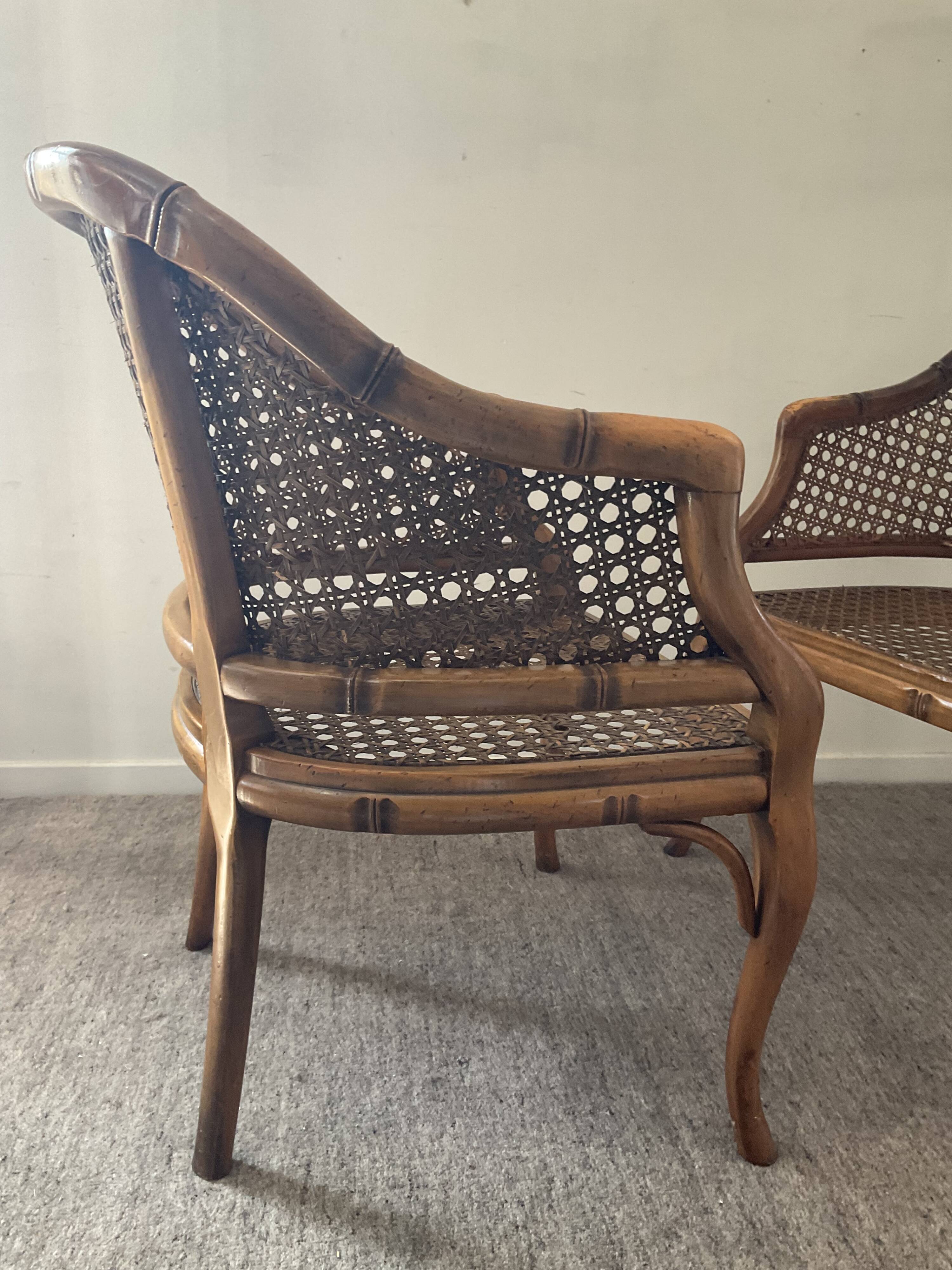 Pair of canned armchairs from the 50s and 60s