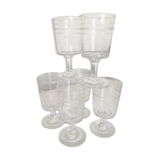 Set de 6 verres rouleau mi-19e