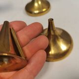 Danish designed candle holders in solid brass.