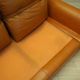 Orange leather sofa, Space Age design, 1960s, production: Italy