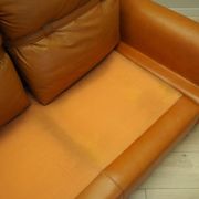 Orange leather sofa, Space Age design, 1960s, production: Italy
