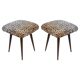 Pair of vintage leopard velvet stools from the 20th century, Europe, 1960s.