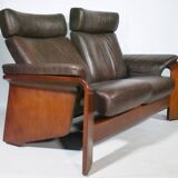 Stressless Leather Scandinavian Sofa Pegasus Couch Two-Seater with Reclining Function