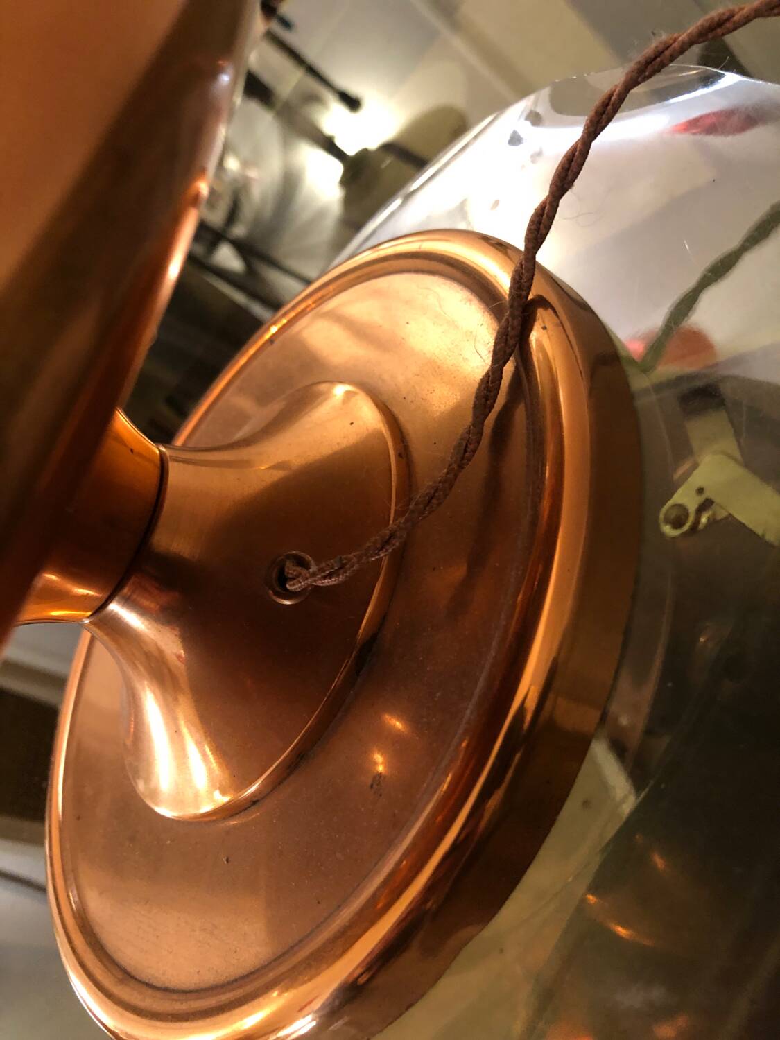 Copper and silk lamp, 1970