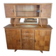 1950s two-body buffet, oak veneer, tapered legs.