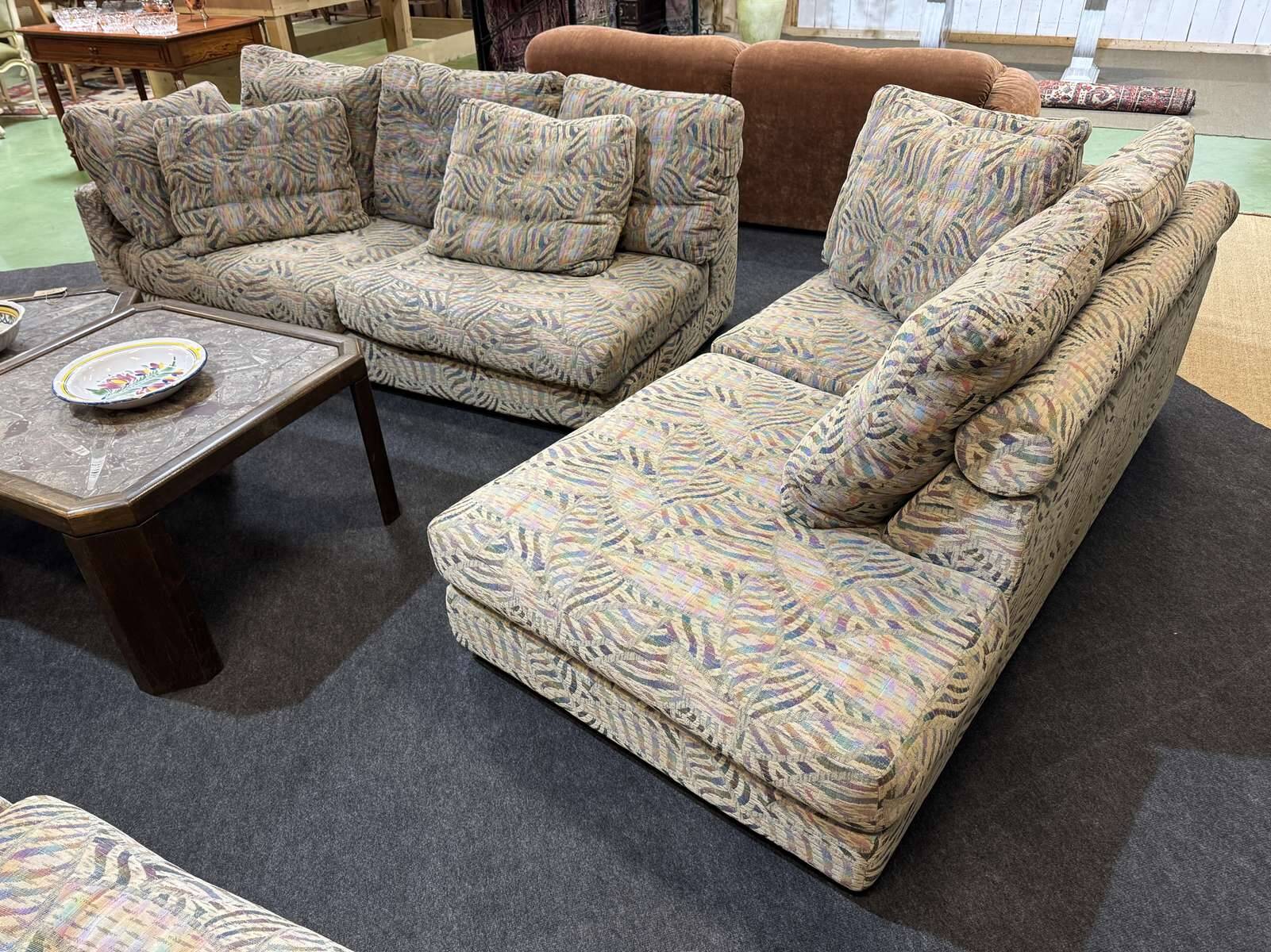 Modular sofa by Roche Bobois from the 1980s in fabric, 2 modules.