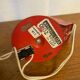 Vintage lita wall lamp, red metal, mategot design, 1950s