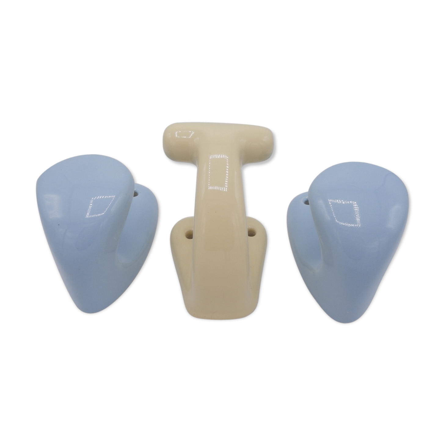 Set of 3 hooks in porcelain